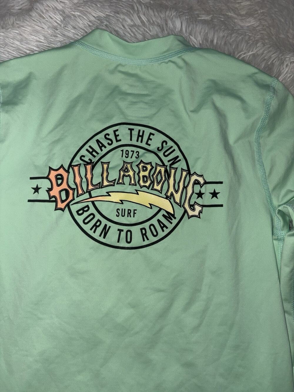 Billabong Adult S UVA/UVB Block Green Rashguard. Grt Quality & Condition